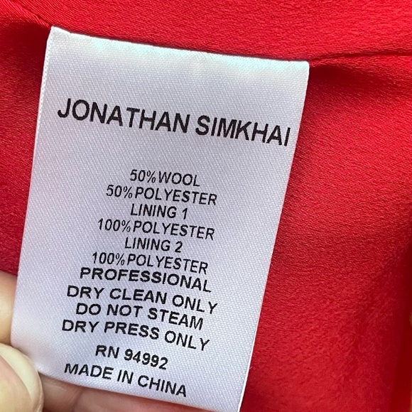 NWT JONATHAN SIMKHAI RED BLAZER - Picture 5 of 9